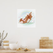 Affiche de bébé cerf avec lapins bébés (Cuisine)