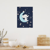 Affiche de bébé éléphant pêchant des étoiles (Cuisine)