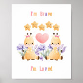 Affiche de bébé girafe mignon | Je suis courageux (Devant)