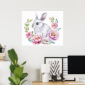 Affiche de bébé lapin (Bureau à domicile)