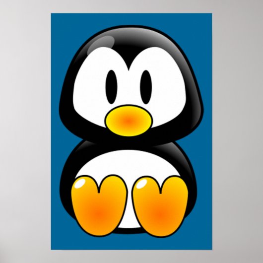 affiche de bébé pingouin tux (Devant)