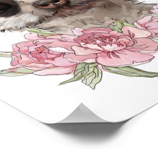 Affiche de bébé suricate rose | Impression sur toi (Coin)