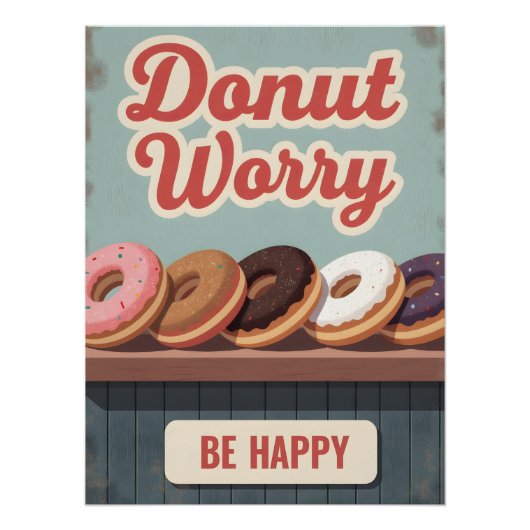 Affiche de beignet vintage – Art mural de dessert  (Devant)