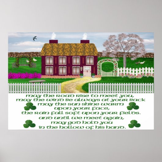 Affiche de bénédiction irlandaise traditionnelle (Devant)