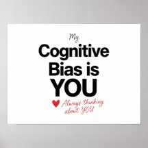 Affiche de biais cognitif Cadeau pour étudiant en