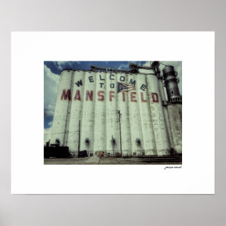 Affiche de bienvenue à Mansfield Ohio Grain Silos