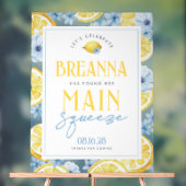 Affiche de bienvenue acrylique au citron bleu prin (Neutre)