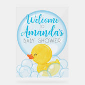 Affiche de bienvenue acrylique Baby shower en caou (Recto)