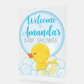 Affiche de bienvenue acrylique Baby shower en caou (Angle)