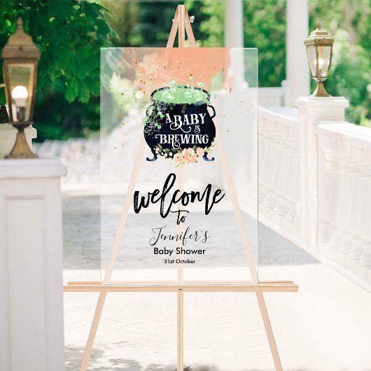 Affiche de bienvenue acrylique | Baby shower Hallo