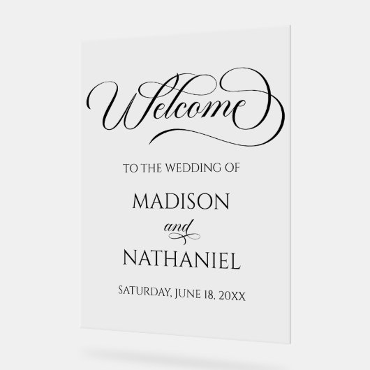 Affiche de bienvenue acrylique classique de mariag (Angle)