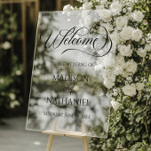 Affiche de bienvenue acrylique classique de mariag