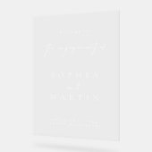 Affiche de bienvenue acrylique Fiançailles simple (Angle)