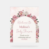 Affiche de bienvenue acrylique florale Baby shower (Recto)