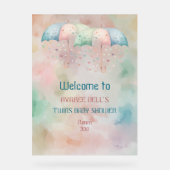 Affiche de bienvenue acrylique jumeaux garçon et f (Recto)