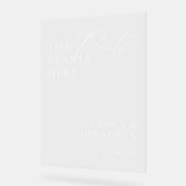 Affiche de bienvenue acrylique Mariage blanc moder (Angle)