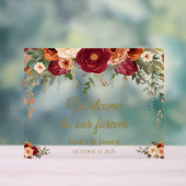 Affiche de bienvenue acrylique Mariage de automne  (Neutre)