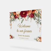 Affiche de bienvenue acrylique Mariage de automne  (Angle)