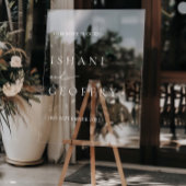 Affiche de bienvenue acrylique Mariage minimaliste