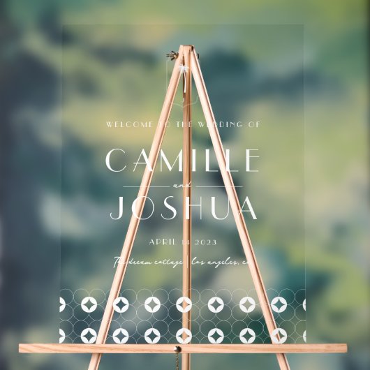 Affiche de bienvenue acrylique mariage rétro à res (Neutre)