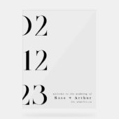 Affiche de bienvenue acrylique minimaliste moderne (Recto)