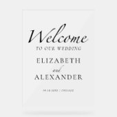 Affiche de bienvenue acrylique noir et blanc maria (Recto)