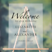 Affiche de bienvenue acrylique noir et blanc maria (Neutre)