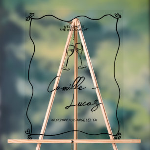 Affiche de bienvenue Acrylique Whimisical Rétro ma