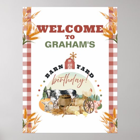 Affiche de bienvenue anniversaire de BarnYard (Devant)