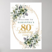 Affiche de bienvenue aquarelle eucalyptus Boho 80è (Devant)