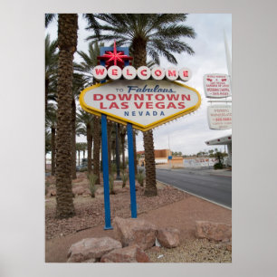 Affiche de bienvenue au centre-ville de Las Vegas