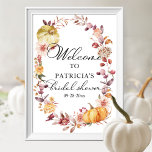 Affiche de bienvenue Automne Citrouille Automne Fê<br><div class="desc">Jolies feuilles d'automne, signe de bienvenue citrouille d'automne pour la douche nuptiale sur le thème de l'automne. Facile à personnaliser avec vos détails. Contactez-moi par conversation si vous avez des questions sur l'oeuvre ou avez besoin d'une personnalisation. VEUILLEZ NOTER : Pour obtenir de l'aide sur les commandes, l'expédition, l'information sur...</div>