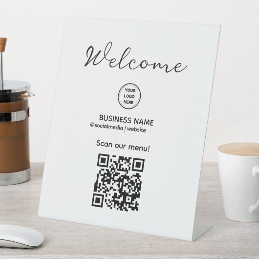 Affiche de bienvenue Avec Code QR Pour Panneau Men (In SItu)