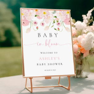 Affiche de bienvenue Baby In Bloom Rose pour la ba
