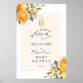 Affiche de bienvenue Baby shower à croûte orange B (Devant)