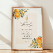 Affiche de bienvenue Baby shower à croûte orange B