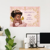 Affiche de bienvenue Baby shower afro-américaine (Bureau à domicile)