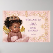 Affiche de bienvenue Baby shower afro-américaine (Devant)