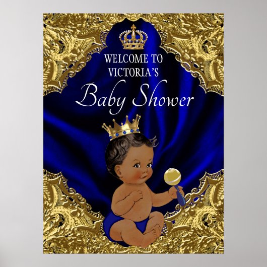 Affiche de bienvenue Baby shower afro-américaine (Devant)