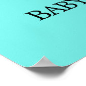 Affiche de bienvenue Baby shower Aqua Turquoise Ti (Coin)