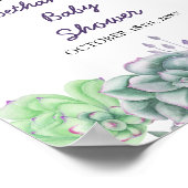 Affiche de bienvenue baby shower - Aquarelle Succu (Coin)