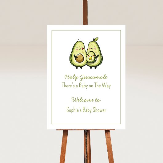 Affiche de bienvenue Baby shower Avocado