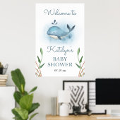 Affiche de bienvenue Baby shower baleine (Bureau à domicile)