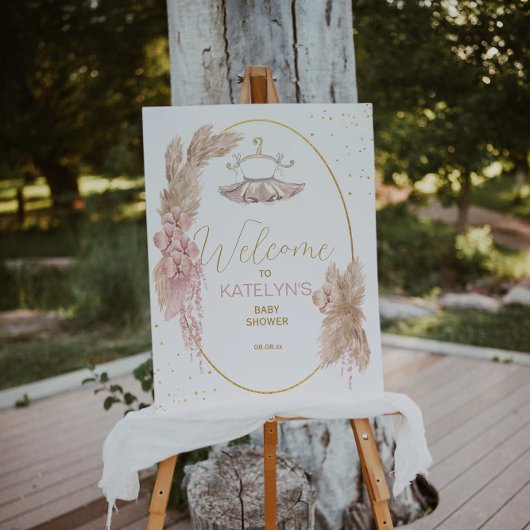 Affiche de bienvenue Baby shower Ballerina Tutu