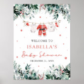 Affiche de bienvenue Baby shower bébé Red Christma (Devant)