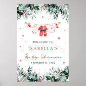 Affiche de bienvenue Baby shower bébé Red Christma (Devant)