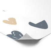 Affiche de bienvenue Baby shower bleu Boho arc-en- (Coin)