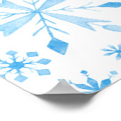 Affiche de bienvenue Baby shower bleu Little Snowf (Coin)