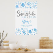 Affiche de bienvenue Baby shower bleu Little Snowf (Cuisine)