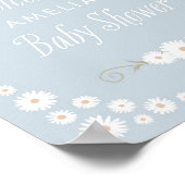 Affiche de bienvenue Baby shower Blue Boho Daisy (Coin)